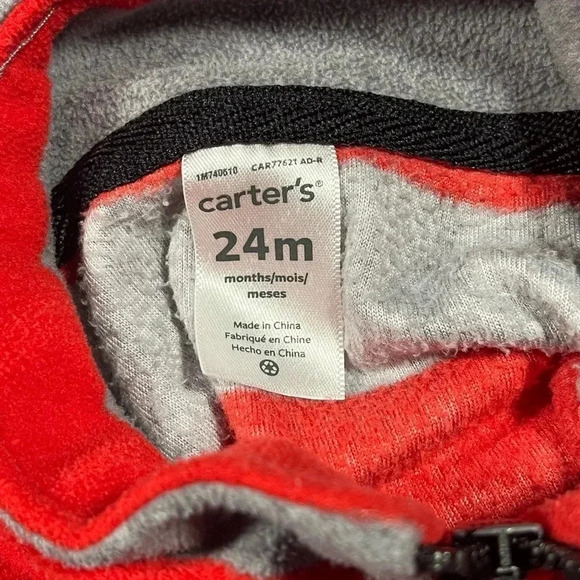 4/$20 Carter’s Red Striped  Fleece Vest - Picture 4 of 4